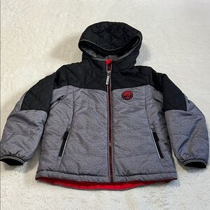 Kids Black and Gray Puffer Jacket